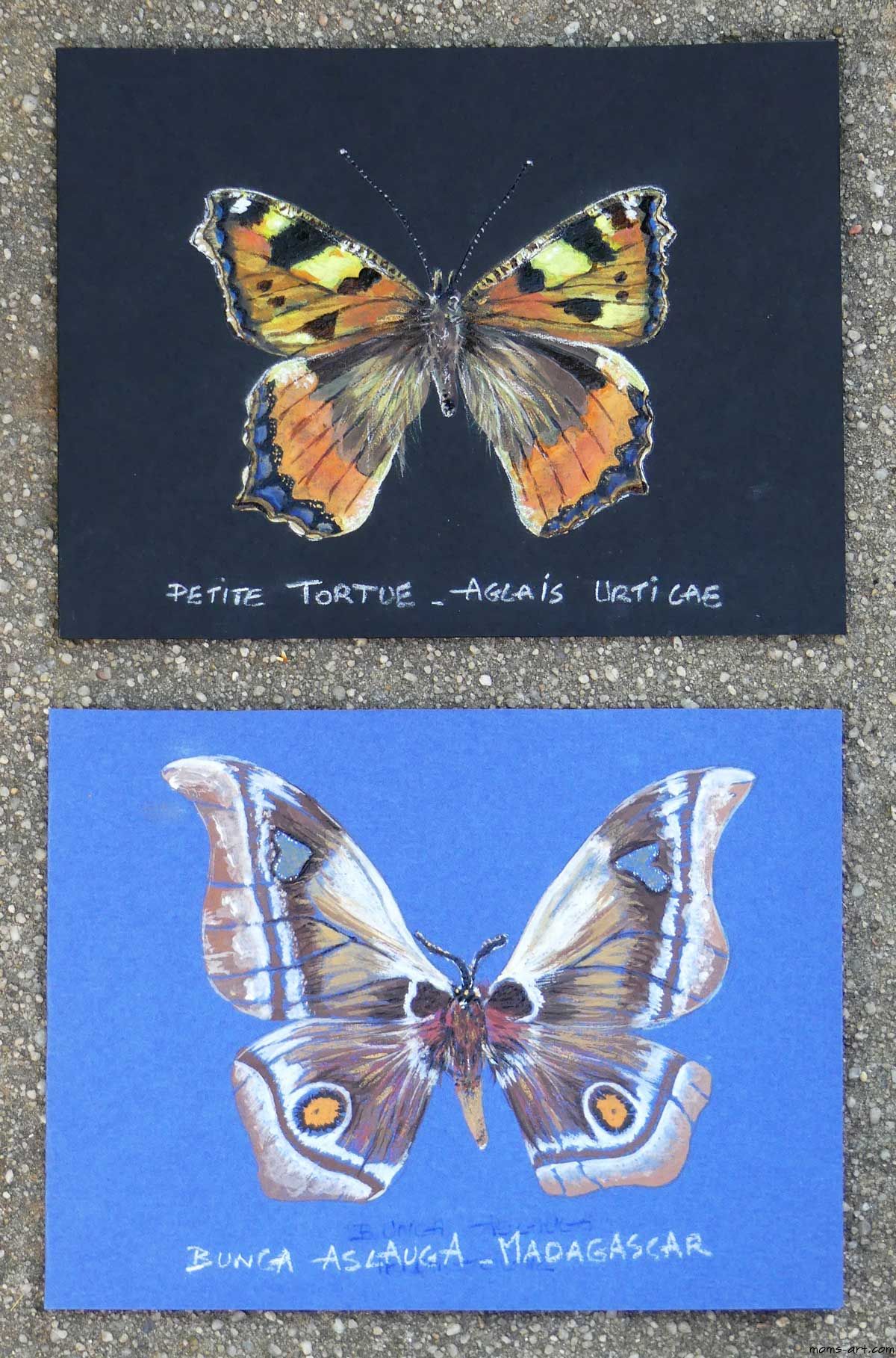 Peinture acrylique carte de voeux Papillon