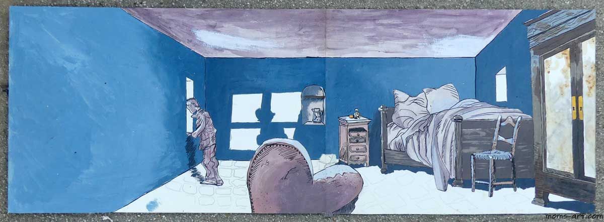 Peinture acrylique Chambre bande-dessinée