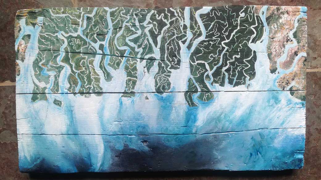 Peinture acrylique Delta du Gange par peintre Moms Art 06