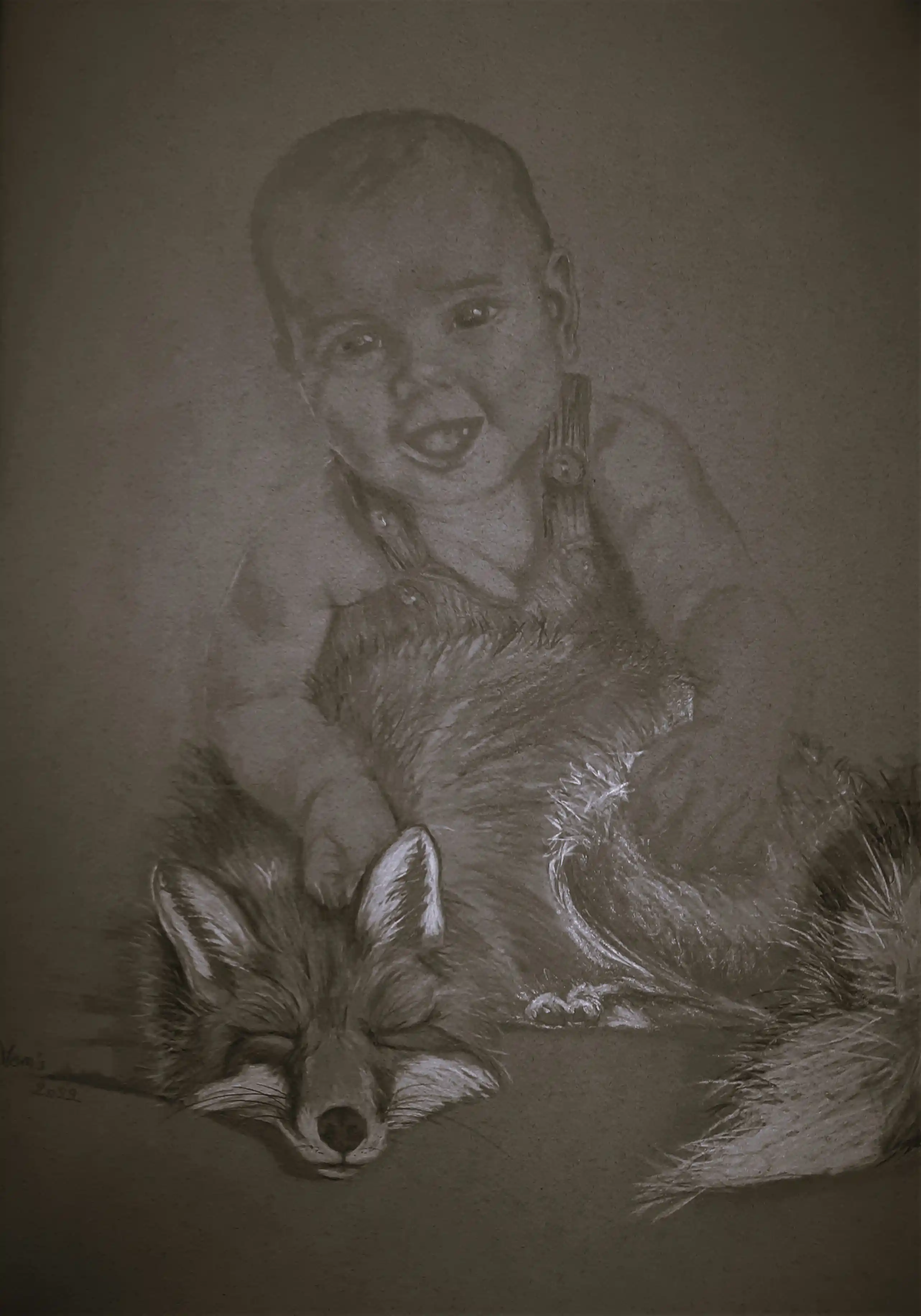 Peinture Evan avec son animal totem